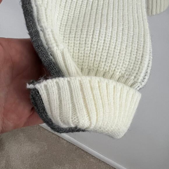 FORE Cream Gray Colorblock Sweater Women Size Medium - Picture 6 of 9